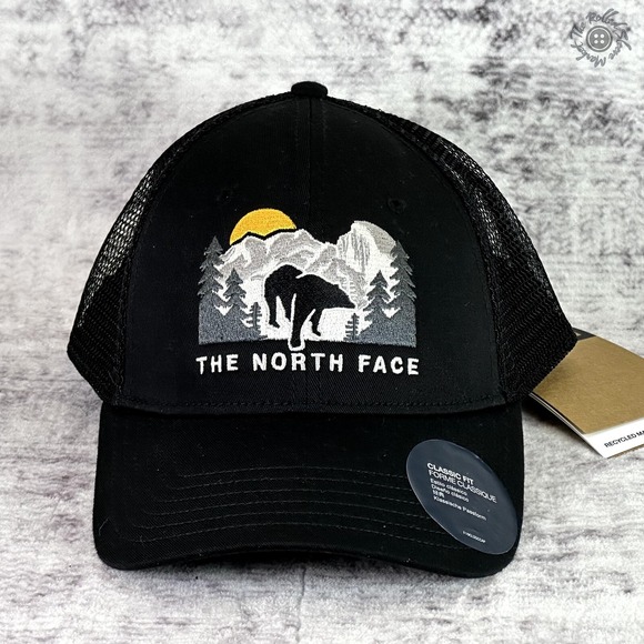 NWT - The North Face Embordered Mudder Trucker Hat Cap TNF Black O/S Bear - Picture 2 of 15